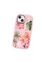 iPhone 13/14 Compatible Shock-Absorbing Camera Protected Pink Silicone Case Floral Print - 4
