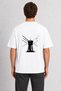 Men's Modern City Roof Design T-Shirt Print - Back Print - White
