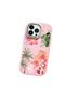 Pink Silicone Case with Shock-Absorbing Camera Protections Compatible with iPhone 12/12 Pro Floral Print - 3