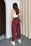 Women's Stirrup Model Comfortable Cut Modal Shalwar 6002 Claret Red - Premium Series - 5