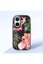 Vivo X200 Fe Compatible Shock-Absorbing Camera Protected Black Silicone Case Floral Print