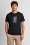 Men's Chrome Textured Wise Owl Art - Black