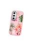 Tecno Camon 40 Pro 5g(Cm7) Compatible Shock-Absorbing Camera Protected Pink Silicone Case Floral Print - 3