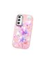 Samsung Galaxy A34 Compatible Shock-Absorbing Camera Protected Pink Silicone Case Floral Print - 3