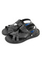 Men's Genuine Leather Hajj Umrah Sandals Anatomical Orthopedic Sole Comfortable Sandals Slippers - Black - 5