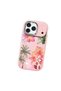 iPhone 17 Pro Compatible Shock-Absorbing Camera Protected Pink Silicone Case Floral Print - 3