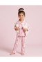 Girls White Floral Print Pyjama Set With Hair Tie (3 Piece)