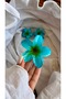 Set of 3 Latch Buckles with White and Yellow Frangipani Flower Design, Tropical Beach Buckle - 7