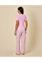 Women Pink Plain Pyjama Set - 5