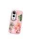 Vivo V50 Lite 4G/5G Compatible Shock-Absorbing Camera Protected Pink Silicone Case Floral Print - 3