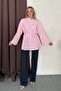 Women's Brode Embroidered Lined Blouse with Tie Detail - 5