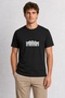 Men's Minimalist City Houses Linear Design - Black