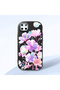 Realme C25Y/C21Y Compatible Shock-Absorbing Camera Protected Black Silicone Case Floral Print