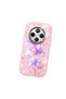 Redmi A4 Compatible Shock-Absorbing Camera Protected Pink Silicone Case Floral Print - 3