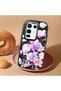 Infinix Note 50/Note 50 Pro Compatible Black Silicone Case with Shock-Absorbing Camera Protections Floral Print - 2