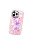iPhone 12 Pro Max Compatible Shock-Absorbing Camera Protected Pink Silicone Case Floral Print - 3