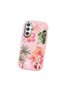 Samsung Galaxy M34 Compatible Shock-Absorbing Camera Protected Pink Silicone Case Floral Print - 3