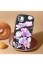 Realme C11 2021 Compatible Shock-Absorbing Camera Protected Black Silicone Case Floral Print - 2