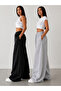 2 Pieces of Sweatpants (Black and Gray) Oversized, Wide-Legged, Breathable Fabric - 2