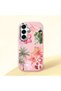 Pink Silicone Case with Shock-Absorbing Camera Protections Compatible with Samsung Galaxy S25 Plus Floral Print