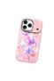 iPhone 17 Pro Compatible Shock-Absorbing Camera Protected Pink Silicone Case Floral Print - 3