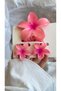 Set of 3 Latch Buckles with White and Yellow Frangipani Flower Design, Tropical Beach Buckle - 7
