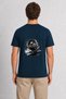 Men's Cyber-Grunge Roof Vent Graphic - Back Print - Navy Blue