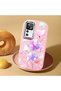 Redmi K50 Ultra Compatible Shock-Absorbing Camera Protected Pink Silicone Case Floral Print - 2