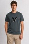 Men's Smoked Halftone Eagle Poster Graphic Printed Regular Fit 100% Cotton T-Shirt