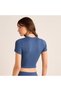 SEAMFREE RIBBED HIGH NECK SHORT SLEEVED TOP - 2
