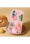 Samsung Galaxy A07 4g Compatible Shock-Absorbing Camera Protected Pink Silicone Case Floral Print - 2