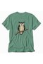 Men's Wise Owl Artistic Graphic Design Back Printed - Green - 4