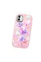 Samsung Galaxy M13 5G/A04 Compatible Shock-Absorbing Camera Protected Pink Silicone Case Floral Print - 3