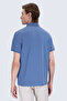 Indigo Regular Fit Polo Neck Cotton T-Shirt - 5