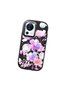 Mi 13 Lite Compatible Shock-Absorbing Camera Protected Black Silicone Case Floral Print - 3