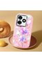 Tecno Spark 20/20C Compatible Shock-Absorbing Camera Protected Pink Silicone Case Floral Print - 2