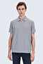 Gray Regular Fit Polo Collar Cotton T-Shirt - 3
