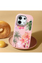 Redmi Note 13 Pro 5g Compatible Shock-Absorbing Camera Protected Pink Silicone Case Floral Print - 3