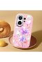 Vivo X200 Fe Compatible Shock-Absorbing Camera Protected Pink Silicone Case Floral Print - 2