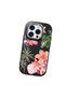 iPhone 15 Pro Compatible Black Silicone Case with Shock-Absorbing Camera Protections Floral Print - 4