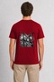 Men's Modern City Power Lines Street Style Graphic - Back Print - Red