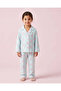 Girls Mint Green Bow Print Pyjama Set With Hair Tie (3 Piece) - 3