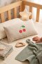 Cherry Cotton Linen Baby Waist Support Pillow Breastfeeding Support Pillow Crib Cushion 15X30 cm - 4