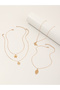 Girls Gold Tone Butterfly and Floral Pendant Necklaces