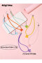 Pack of 6 - Girls Multi-Color Beaded Necklaces with Bow Pendant - 4