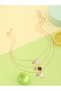 Set of 3 - Girls Bff Heart And Clover Charm Necklace - 3