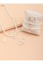 Pack of 5 - Girls White Butterfly Charm Pearl Necklace, Bracelet, Ring and Earrings Set - 3