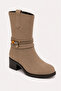 Avelona Mink Suede Women's Casual Belt and Bead Detailed Boots & Booties - 3