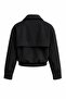 Black Elastic Waist Crop Jacket - 4020 - 2