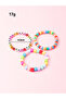 Pack of 3 - Girls Multi-Color Beaded Bracelets - 4